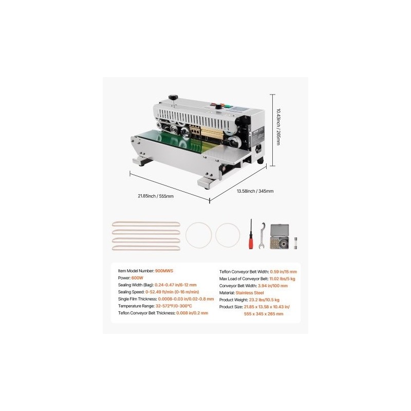 Nauhatiivistekone ruostumatonta terästä sauman leveys 6–12 mm kalvopaksuus 0,02–0,8 mm
