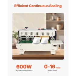 Pussinsuljin kuljetinhihnalla saumaleveys 6–12 mm digitaalinen lämpösäätö 0.02–0.8 mm muovipusseille