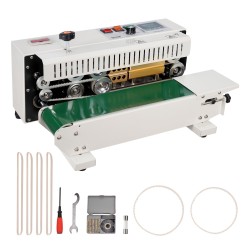 Pussinsuljin kuljetinhihnalla saumaleveys 6–12 mm digitaalinen lämpösäätö 0.02–0.8 mm muovipusseille