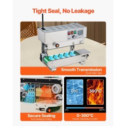 Jatkuvatoiminen nauhasuljin ruostumatonta terästä 6–12 mm saumausleveys digitaalinen lämpötilansäätö 0,02–0,8 mm kalvoille