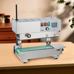 Jatkuvatoiminen nauhasuljin ruostumatonta terästä 6–12 mm saumausleveys digitaalinen lämpötilansäätö 0,02–0,8 mm kalvoille