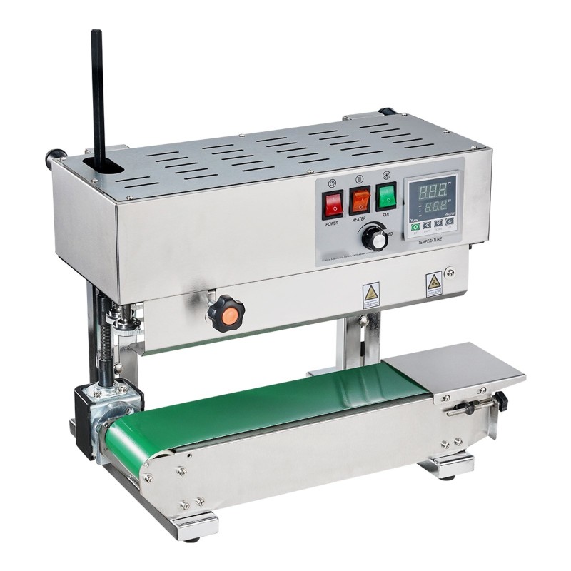 Jatkuvatoiminen nauhasuljin ruostumatonta terästä 6–12 mm saumausleveys digitaalinen lämpötilansäätö 0,02–0,8 mm kalvoille