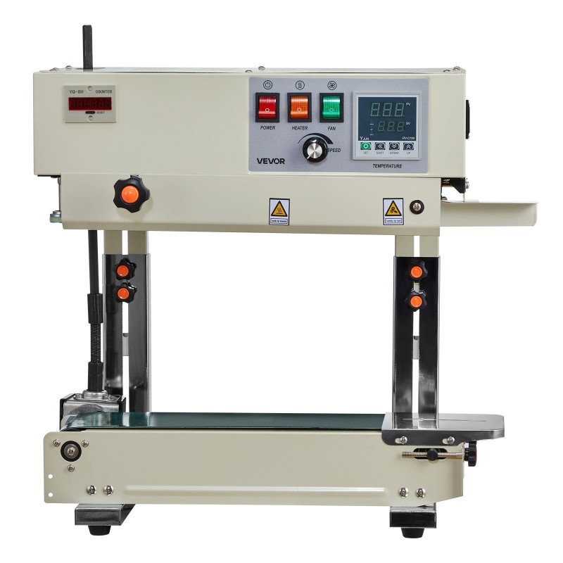 Pystysuuntainen jatkuvatoiminen pussinsulkukone muovipusseille 0,03–0,8 mm sauman leveys 6–12 mm