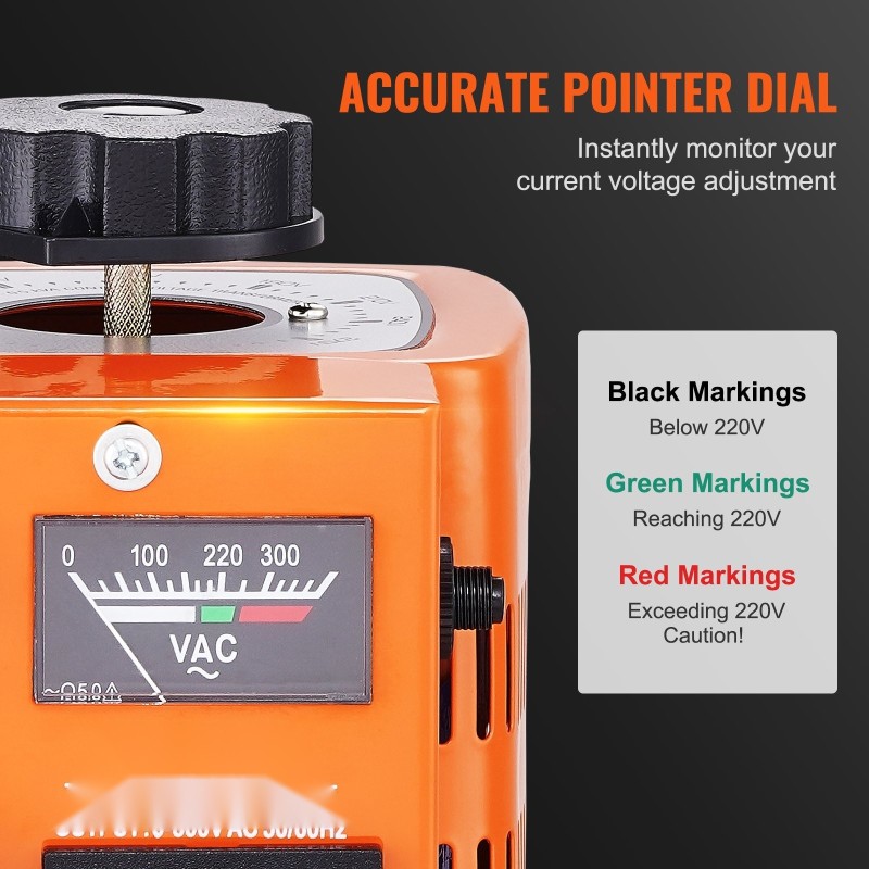 Portaattomasti säädettävä jännitemuuntaja 500VA 230V tulo 0–300V lähtö 1,7A kuparikela