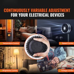 Säädettävä jännitemuuntaja 1000VA 230V sisään 0–300V lähtö metallikotelo 4 varasulaketta