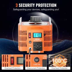 Säädettävä jännitemuuntaja 3000VA 0–300V 10A LCD-näyttö metallikotelo