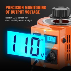 Säädettävä jännitemuuntaja 2000VA portaaton 0–300V 6,6A nestekidenäyttö metallikotelo CE-sertifioitu
