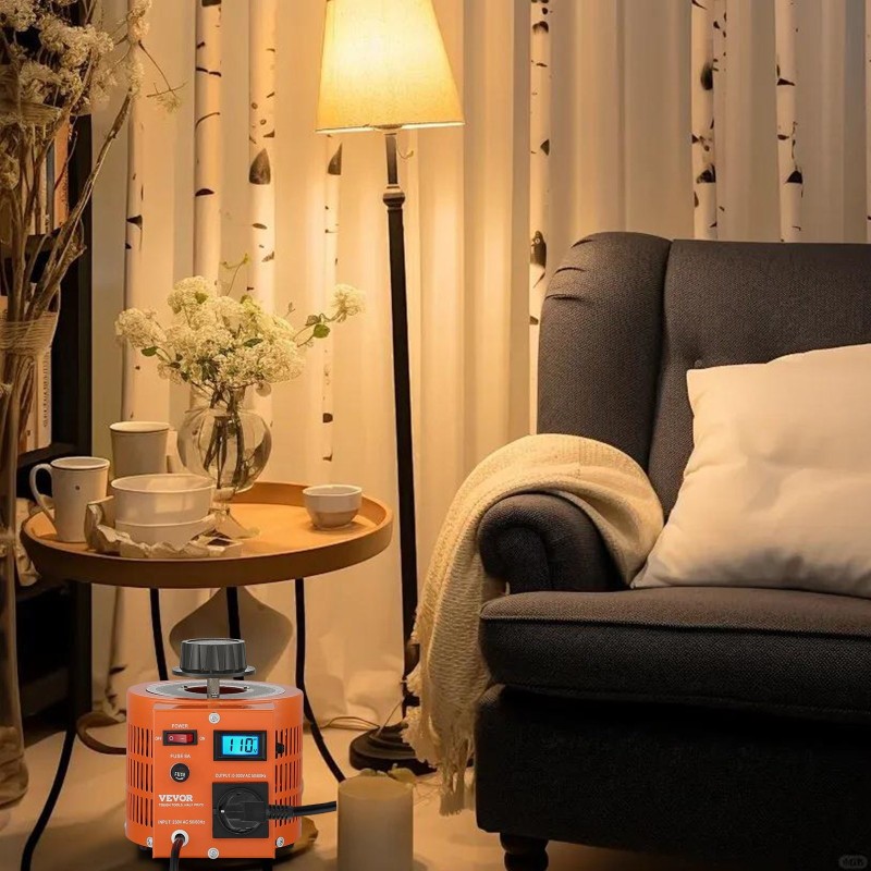 Säädettävä jännitemuuntaja 2000VA portaaton 0–300V 6,6A nestekidenäyttö metallikotelo CE-sertifioitu