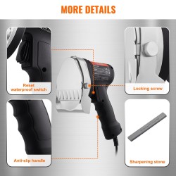 Sähkökäyttöinen kebableikkuri 80 watin 100 millimetrin terä kaksi terää säädettävä paksuus