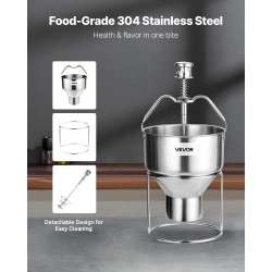 Manuaalinen donitsitaikina-annostelija ruostumaton teräs 2,4 l säiliö kuusi säädettävää paksuutta jalustalla