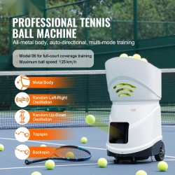 Tennispallokone 150 palloa ladattava akku 2+ tuntia 125km/h 5 moottoria sovellusohjaus