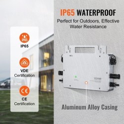 Mikroinvertteri 800W alumiinikuori IP65 18–50 V verkkoon liitettävä langaton etäseuranta