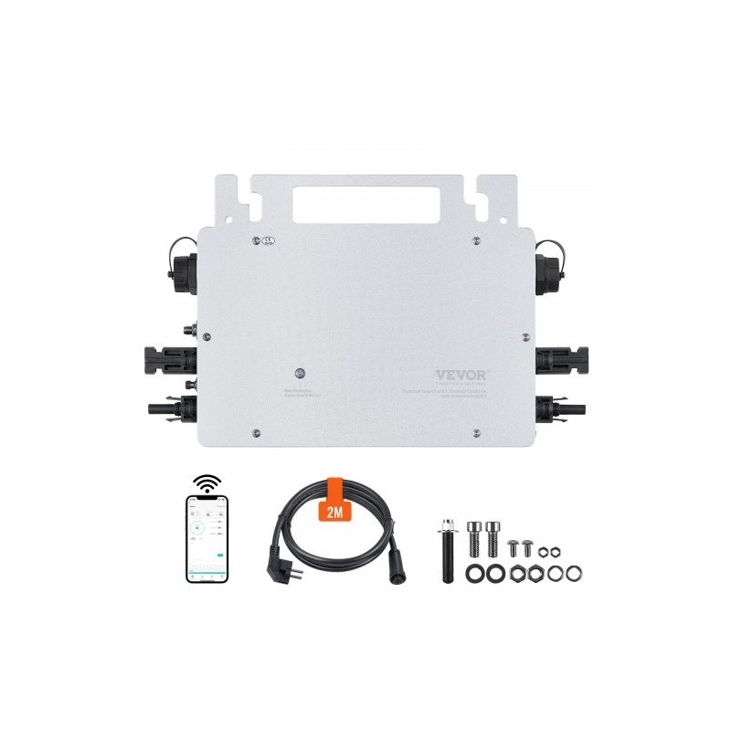 Aurinkomikroinvertteri alumiiniseoskotelo 800W IP67 MPPT WiFi-antenni sovellustuki kahdelle paneeliryhmälle