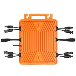 Aurinkomikroinvertteri 1200 W IP67 alumiiniseoskotelo DC18 50V kahdelle paneeliryhmälle