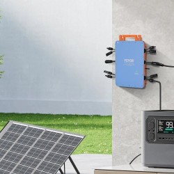Aurinkomikroinvertteri 1200 W IP67 alumiiniseoskotelo DC18–50V kahdelle paneeliryhmälle