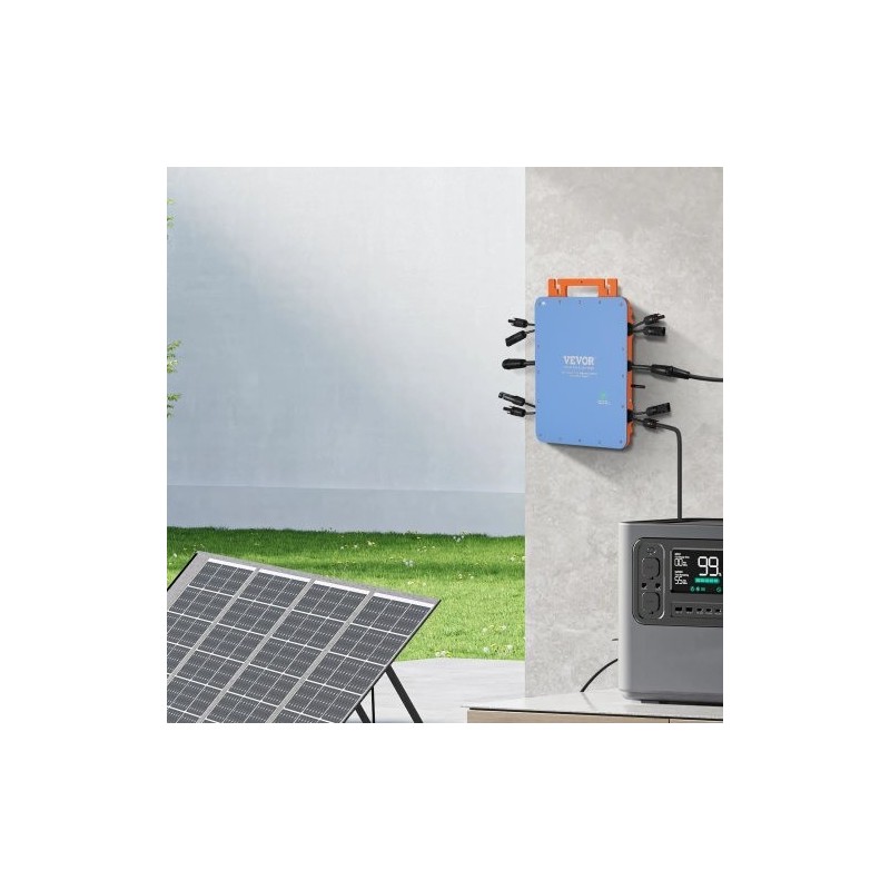 Aurinkomikroinvertteri 1200 W IP67 alumiiniseoskotelo DC18–50V kahdelle paneeliryhmälle