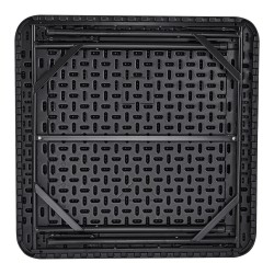 Taittuva neliöpelipöytä 4 pelaajalle 4 mukitelinettä 4 lokeroa musta