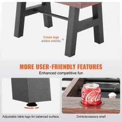 Pöytäjalkapallopöytä 55-tuumainen sisäkäyttöön 2–4 pelaajalle mukana 4 palloa ja 2 mukitelinettä