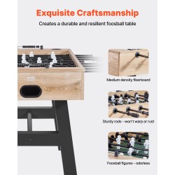 Pöytäjalkapallopöytä 140 cm täysikokoinen sisäkäyttöön kestävä rakenne sisältää 4 palloa