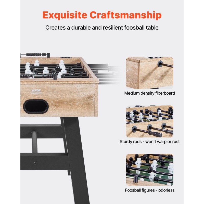 Pöytäjalkapallopöytä 140 cm täysikokoinen sisäkäyttöön kestävä rakenne sisältää 4 palloa