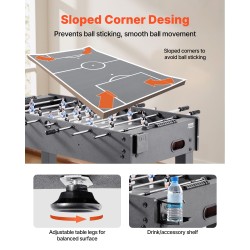Pöytäjalkapallopöytä 121 cm täysikokoinen sisäkäyttöön vakaa rakenne sisältää 2 palloa tuloslaskurin
