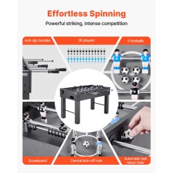 Pöytäjalkapallo täysikokoinen 137 cm sisäkäyttöön 2–4 pelaajalle mukana 4 palloa