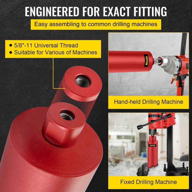 Timanttiputkiterä timantti-alumiiniseos 101 mm 355 mm hyötypituus 5/8-11-kierre betonille ja tiilelle