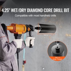 Timanttiporanterä hiiliteräsrunko 108 mm poraussyvyys 241 mm märkä ja kuiva mukana adapteri