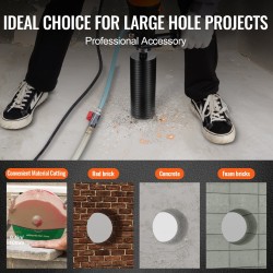 Timanttiporakruunu 102 mm hiiliteräsrunko 241 mm poraussyvyys märkä- ja kuivaporaus