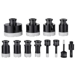 Timanttinen reikäsahasarja 11-osainen 6–65 mm M14-liittimellä kuiva ja märkäporaus