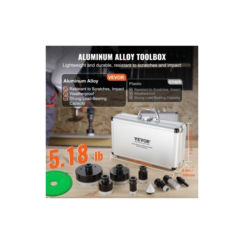 Timanttireikäsahasarja 6 osaa 20 25 35 50 75 100 mm laatoille