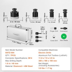 Timanttiporalaikkasarja timanttipäällysteinen 7 kpl 6–50 millimetriä laatoille keramiikalle