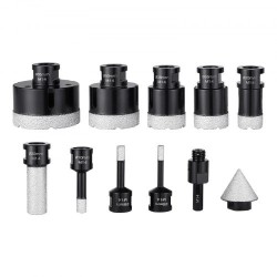 Timanttinen 8 osainen reikäsahasetti timanttipäällyste 6 65 mm M14 kierre alumiinikotelo