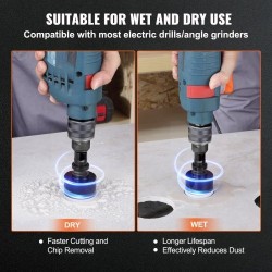 Timanttinen 8-osainen reikäsahasetti timanttipäällyste 6–65 mm M14-kierre alumiinikotelo