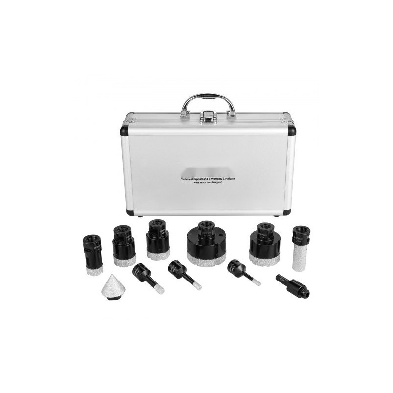 Timanttinen 8-osainen reikäsahasetti timanttipäällyste 6–65 mm M14-kierre alumiinikotelo