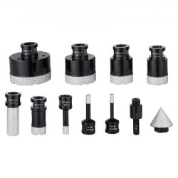 Timanttinen 8-osainen reikäsahasetti timanttipäällyste 6–65 mm M14-kierre alumiinikotelo