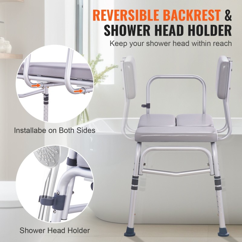 Siirtopenkki ammeeseen alumiinirunkoinen pehmustettu istuin 226 kg kantavuus käännettävä selkänoja