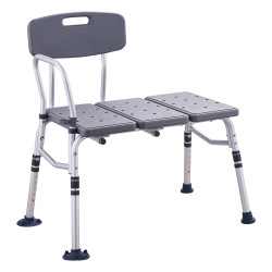 Kylpyammeen siirtopenkki alumiinirunko muovi istuin säädettävä 455 570 mm 180 kg käännettävä selkänoja