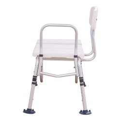 Ammeen siirtoistuin alumiinirunkoinen muovinen istuin 180 kg kantavuus käännettävä selkänoja U-muotoinen verhosuoja