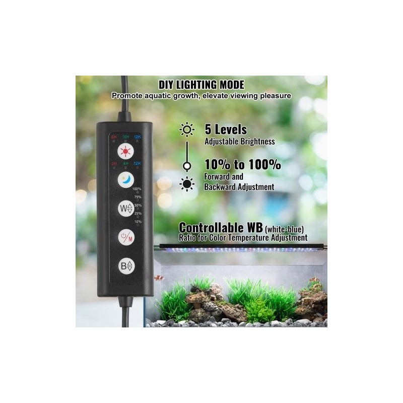 LED-akvaariovalo ABS-runkoinen 22 W 76,5 cm täyden spektrin valaistus