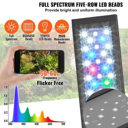 Akvaariovalo 24W täyden spektrin alumiiniseosrunko 24–30 tuuman akvaario 5 kirkkaustasoa