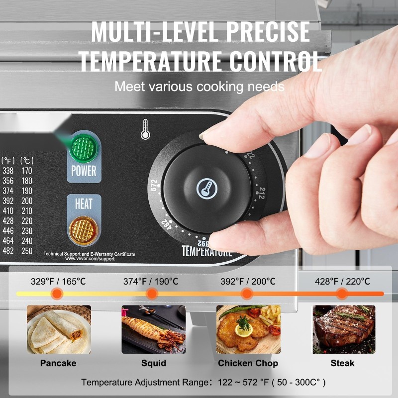 Sähköinen paistolevy 4000W A3-rautalevy 10 mm 25.98 x 15.75 tuumaa