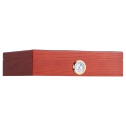 Humidorilaatikko espanjalaista seetripuuta lasikannella 10 25 sikaria kostuttimella ja kosteusmittarilla