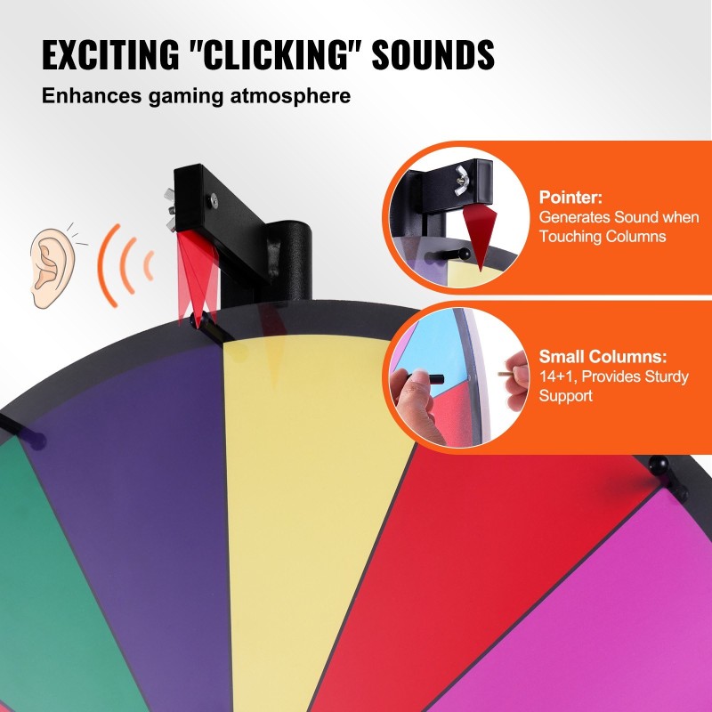 Onnenpyörä 24 tuumaa 14 kenttää kuivapyyhittävä pinta tukeva jalusta