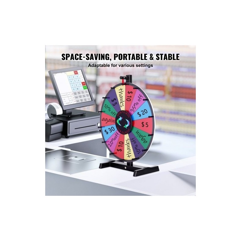 Pöytämallinen onnenpyörä 18 tuumaa 14 kenttää kuivapyyhittävä pinta 2 tussia magneettinen laakeri