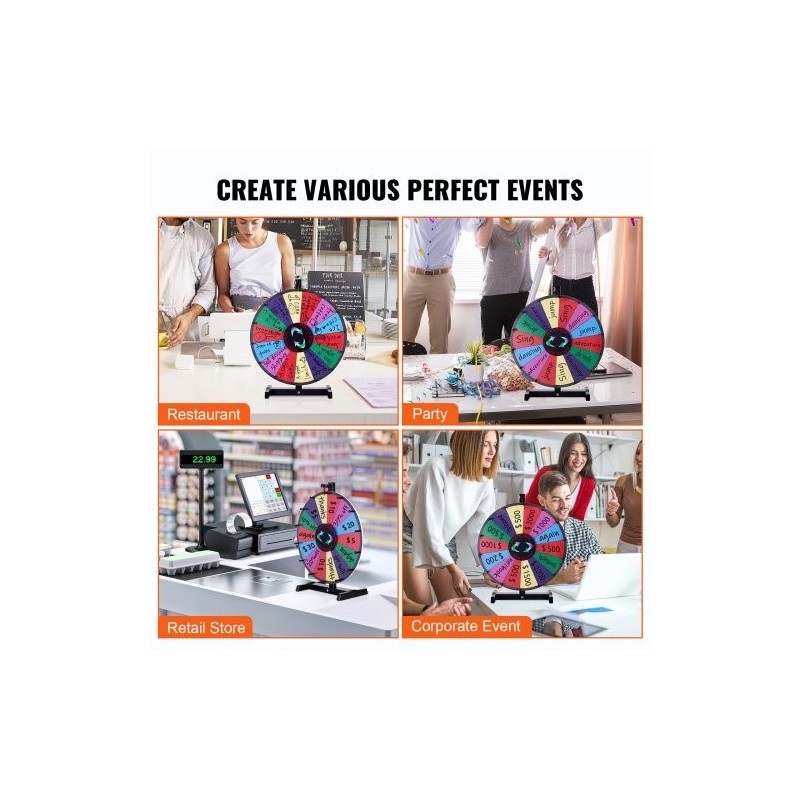 Pöytämallinen onnenpyörä 18 tuumaa 14 kenttää kuivapyyhittävä pinta 2 tussia magneettinen laakeri