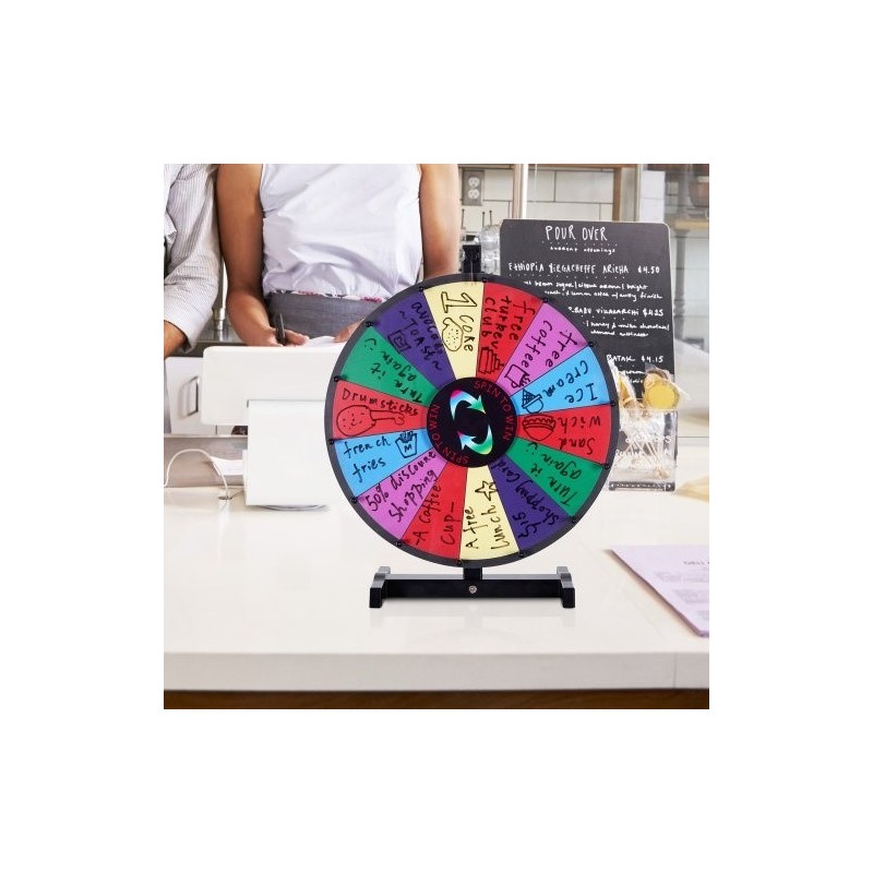 Pöytämallinen onnenpyörä 18 tuumaa 14 kenttää kuivapyyhittävä pinta 2 tussia magneettinen laakeri