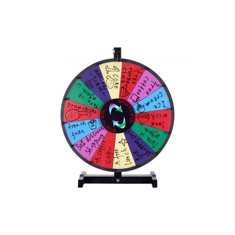 Pöytämallinen onnenpyörä 18 tuumaa 14 kenttää kuivapyyhittävä pinta 2 tussia magneettinen laakeri