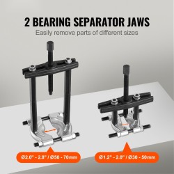 14-osainen laakerinulosvetosarja lämpökäsitelty 45-teräs 5t vetokyky jakajaleuat 5,1cm ja 7,6cm