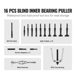 Laakerin irrotussarja karkaistu teräs sokkolaakereille 6–59 mm 10 holkkia 16 osaa